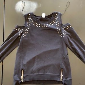 Black, size medium, long sleeve jewel shirt
